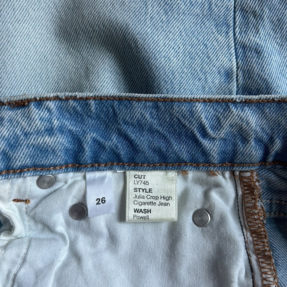 Reformation Jeans Julia Crop High Cigarette Jean Powell Wash Size 26 - Picture 7 of 8